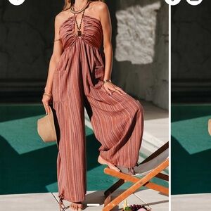 Striped Halter Jumpsuit